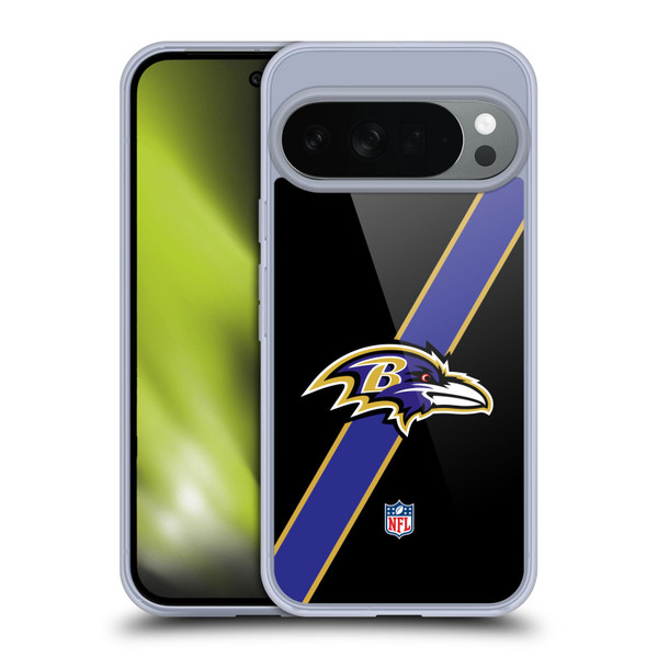NFL Baltimore Ravens Logo Stripes Soft Gel Case for Google Pixel 10