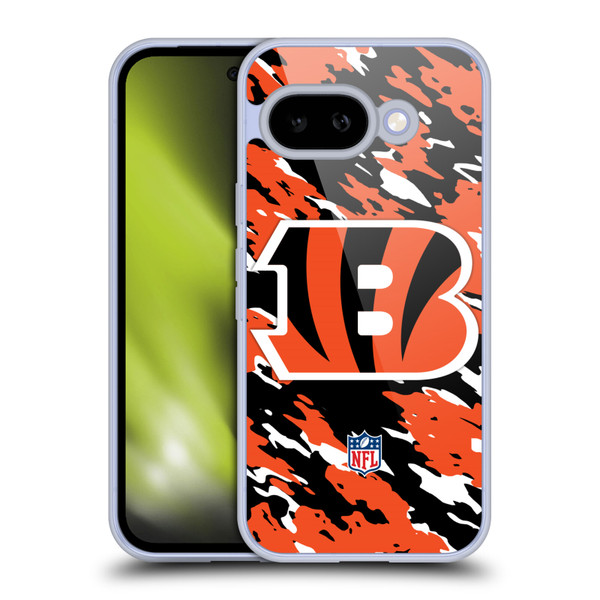 NFL Cincinnati Bengals Logo Camou Soft Gel Case for Google Pixel 9A