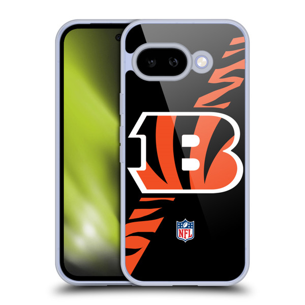 NFL Cincinnati Bengals Logo Stripes Soft Gel Case for Google Pixel 9A