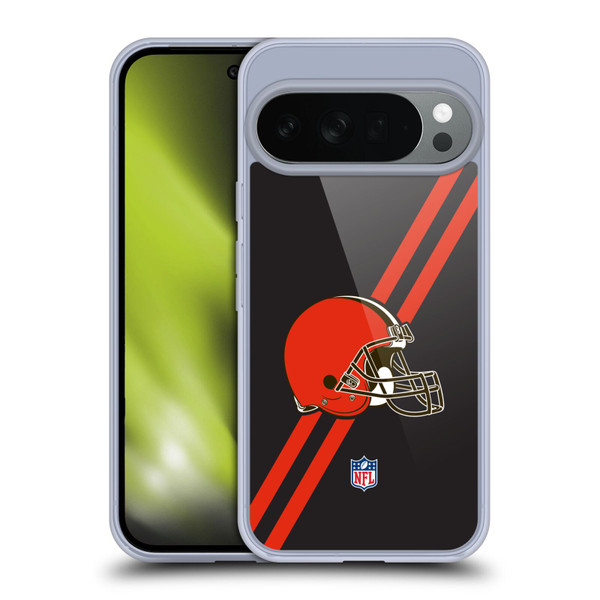 NFL Cleveland Browns Logo Stripes Soft Gel Case for Google Pixel 10
