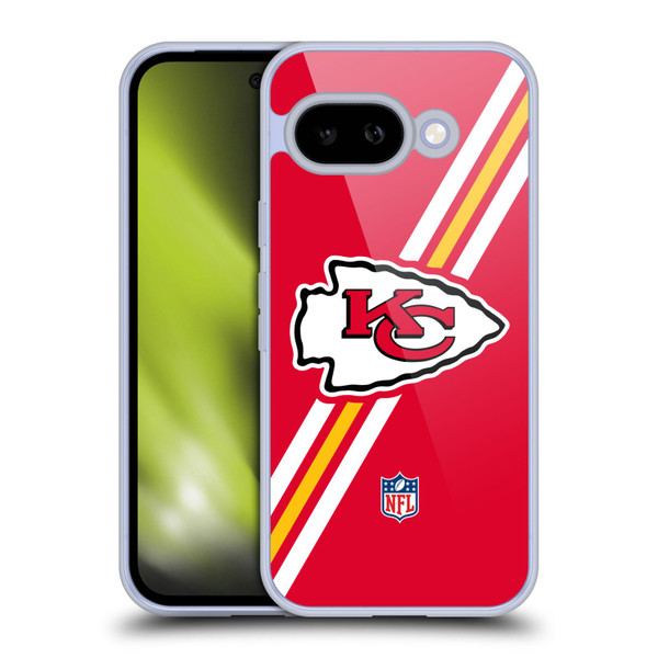 NFL Kansas City Chiefs Logo Stripes Soft Gel Case for Google Pixel 9A