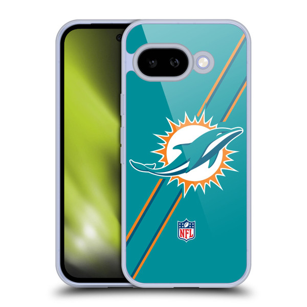 NFL Miami Dolphins Logo Stripes Soft Gel Case for Google Pixel 9A