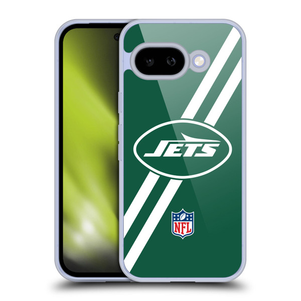 NFL New York Jets Logo Stripes Soft Gel Case for Google Pixel 9A