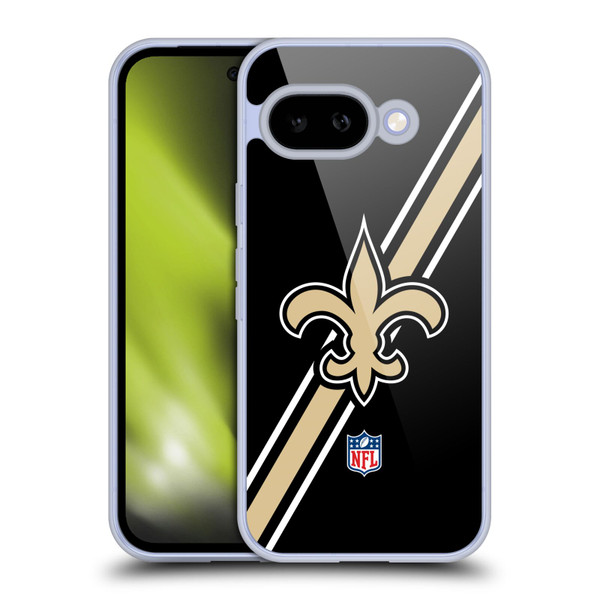 NFL New Orleans Saints Logo Stripes Soft Gel Case for Google Pixel 9A