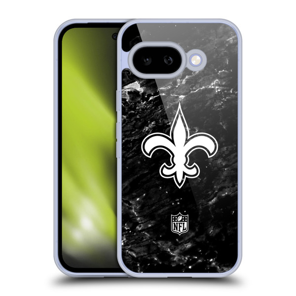 NFL New Orleans Saints Artwork Marble Soft Gel Case for Google Pixel 9A