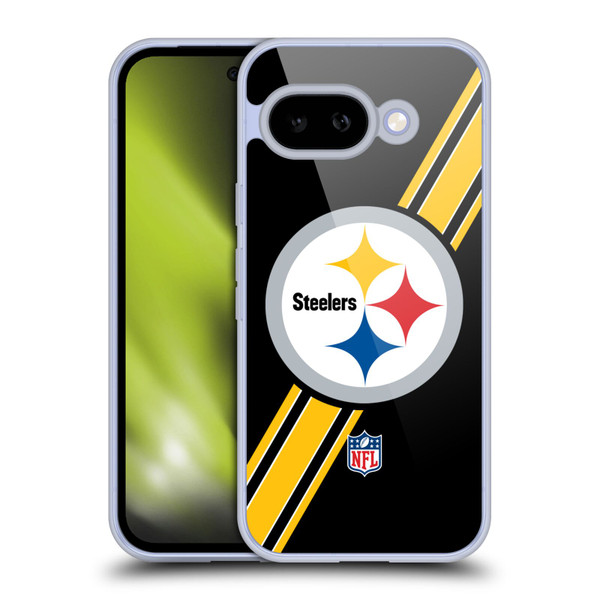 NFL Pittsburgh Steelers Logo Stripes Soft Gel Case for Google Pixel 9A