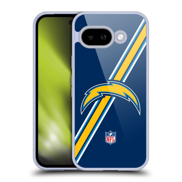 NFL Los Angeles Chargers Logo Stripes Soft Gel Case for Google Pixel 9A