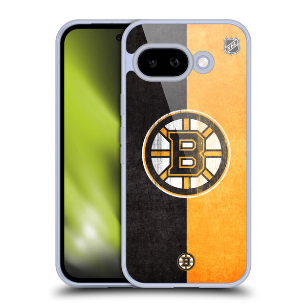 NHL Boston Bruins Half Distressed Soft Gel Case for Google Pixel 9A