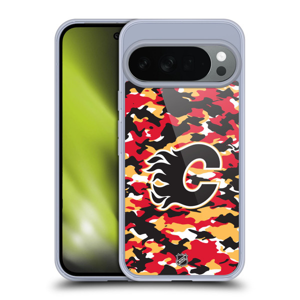 NHL Calgary Flames Camouflage Soft Gel Case for Google Pixel 10