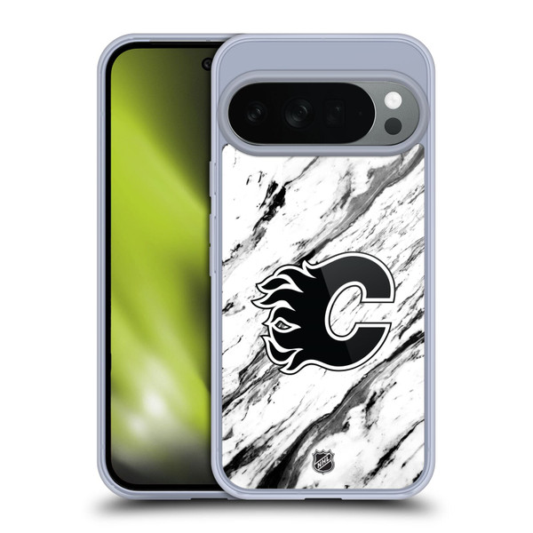 NHL Calgary Flames Marble Soft Gel Case for Google Pixel 10