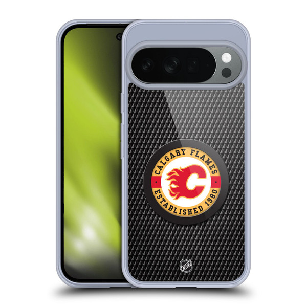 NHL Calgary Flames Puck Texture Soft Gel Case for Google Pixel 10