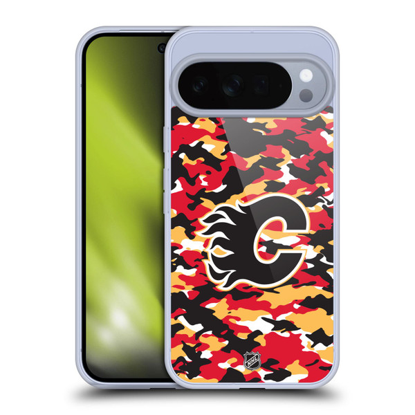 NHL Calgary Flames Camouflage Soft Gel Case for Google Pixel 10 Pro XL