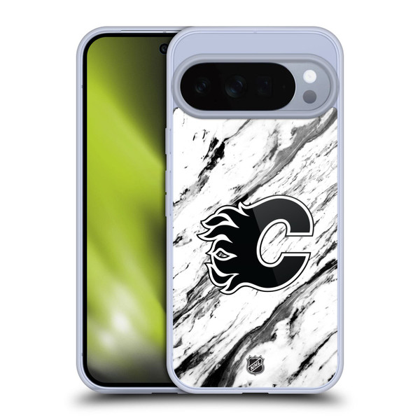 NHL Calgary Flames Marble Soft Gel Case for Google Pixel 10 Pro XL