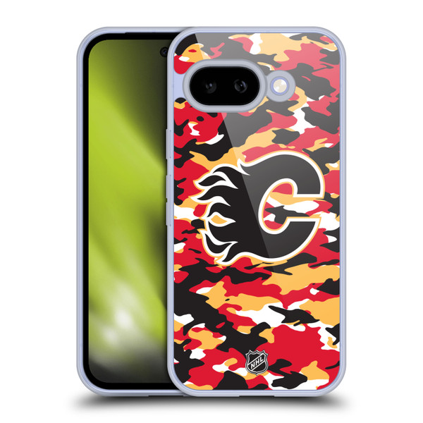 NHL Calgary Flames Camouflage Soft Gel Case for Google Pixel 9A