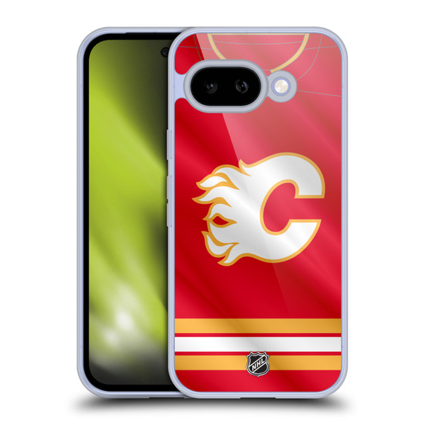 NHL Calgary Flames Jersey Soft Gel Case for Google Pixel 9A