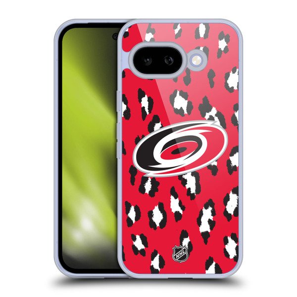NHL Carolina Hurricanes Leopard Pattern Soft Gel Case for Google Pixel 9A