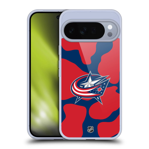 NHL Columbus Blue Jackets Cow Pattern Soft Gel Case for Google Pixel 10 Pro XL