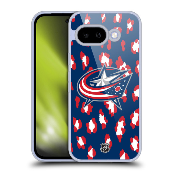 NHL Columbus Blue Jackets Leopard Pattern Soft Gel Case for Google Pixel 9A