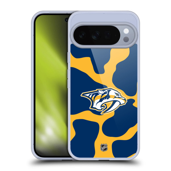NHL Nashville Predators Cow Pattern Soft Gel Case for Google Pixel 10 Pro XL