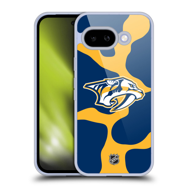 NHL Nashville Predators Cow Pattern Soft Gel Case for Google Pixel 9A
