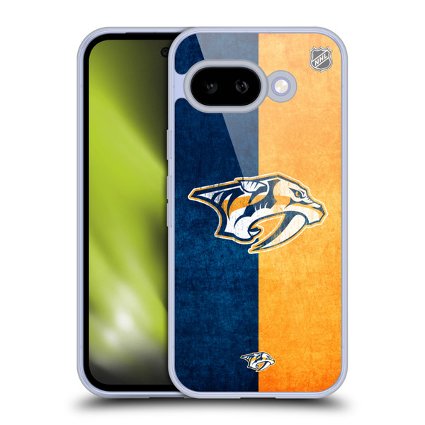 NHL Nashville Predators Half Distressed Soft Gel Case for Google Pixel 9A