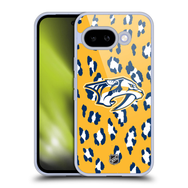 NHL Nashville Predators Leopard Pattern Soft Gel Case for Google Pixel 9A