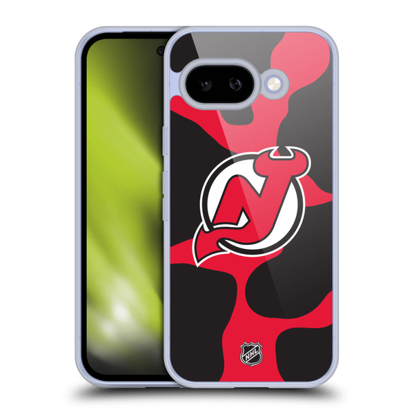 NHL New Jersey Devils Cow Pattern Soft Gel Case for Google Pixel 9A