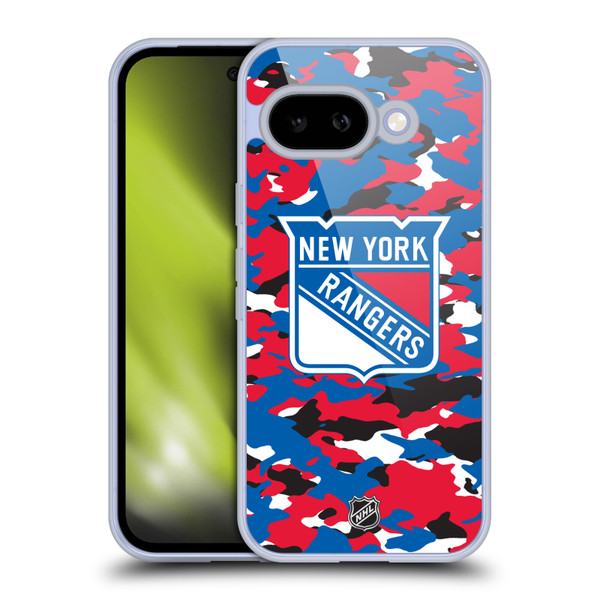 NHL New York Rangers Camouflage Soft Gel Case for Google Pixel 9A