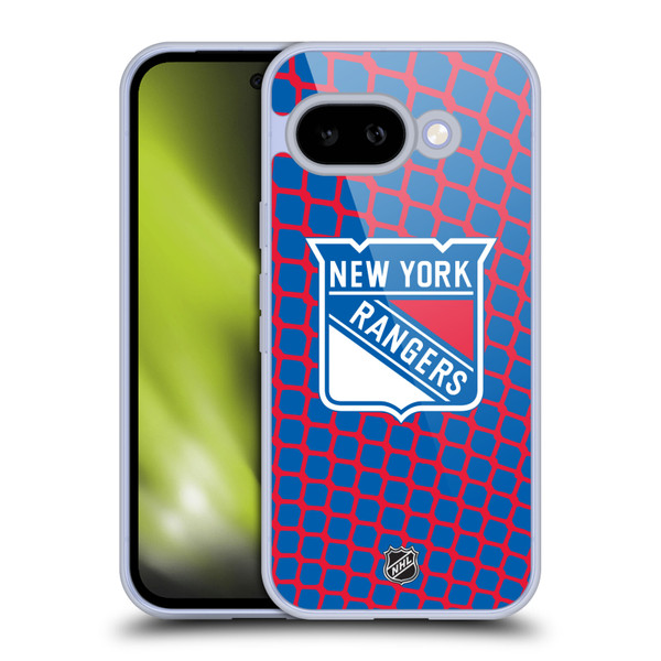 NHL New York Rangers Net Pattern Soft Gel Case for Google Pixel 9A