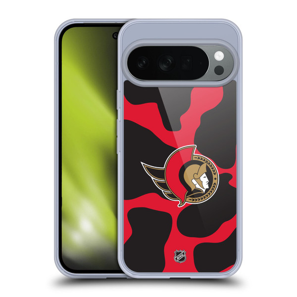 NHL Ottawa Senators Cow Pattern Soft Gel Case for Google Pixel 10