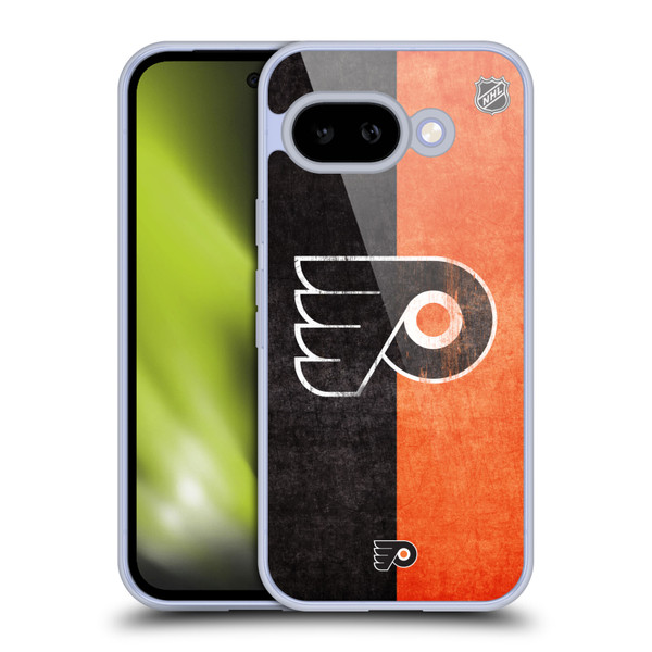 NHL Philadelphia Flyers Half Distressed Soft Gel Case for Google Pixel 9A