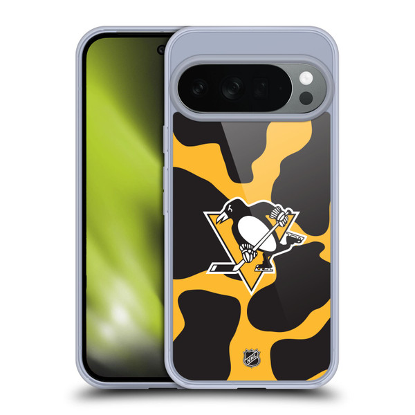 NHL Pittsburgh Penguins Cow Pattern Soft Gel Case for Google Pixel 10