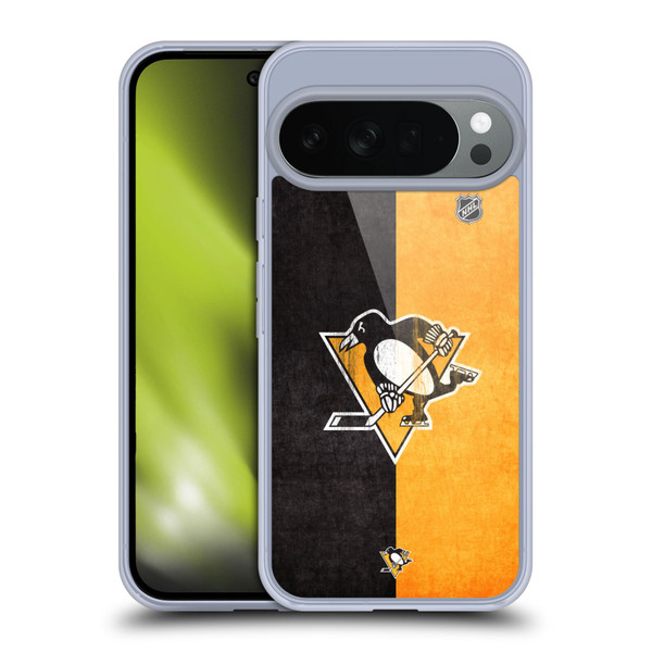 NHL Pittsburgh Penguins Half Distressed Soft Gel Case for Google Pixel 10