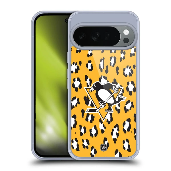 NHL Pittsburgh Penguins Leopard Pattern Soft Gel Case for Google Pixel 10