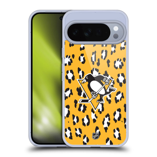 NHL Pittsburgh Penguins Leopard Pattern Soft Gel Case for Google Pixel 10 Pro XL