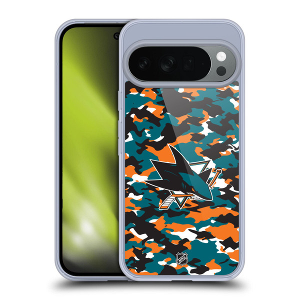 NHL San Jose Sharks Camouflage Soft Gel Case for Google Pixel 10