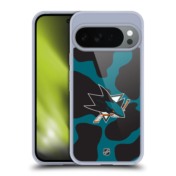 NHL San Jose Sharks Cow Pattern Soft Gel Case for Google Pixel 10