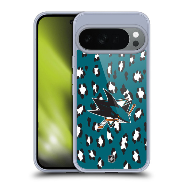 NHL San Jose Sharks Leopard Pattern Soft Gel Case for Google Pixel 10