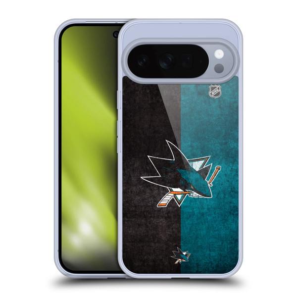 NHL San Jose Sharks Half Distressed Soft Gel Case for Google Pixel 10 Pro XL