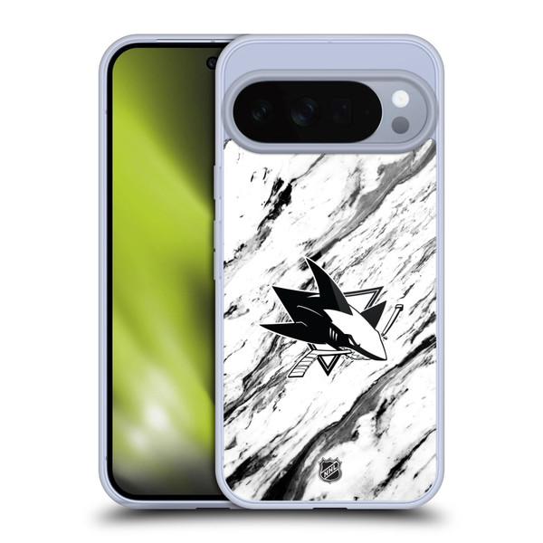 NHL San Jose Sharks Marble Soft Gel Case for Google Pixel 10 Pro XL