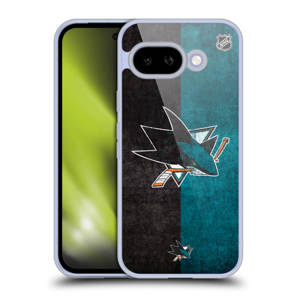 NHL San Jose Sharks Half Distressed Soft Gel Case for Google Pixel 9A