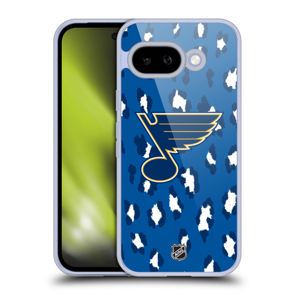 NHL St Louis Blues Leopard Pattern Soft Gel Case for Google Pixel 9A