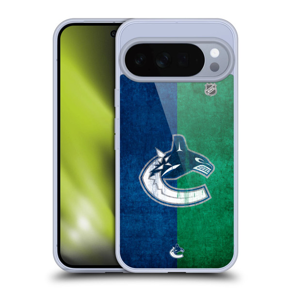 NHL Vancouver Canucks Half Distressed Soft Gel Case for Google Pixel 10 Pro XL