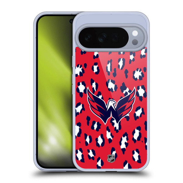 NHL Washington Capitals Leopard Pattern Soft Gel Case for Google Pixel 10 Pro XL
