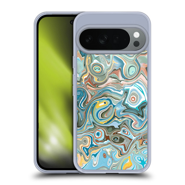 Ninola Abstract 3 Blue Mineral Agates Soft Gel Case for Google Pixel 10