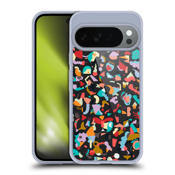 Ninola Patterns Imaginary Geo Animals Black Soft Gel Case for Google Pixel 10