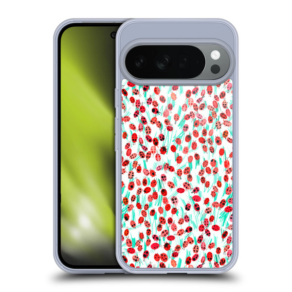 Ninola Patterns Ladybugs On Grass Soft Gel Case for Google Pixel 10