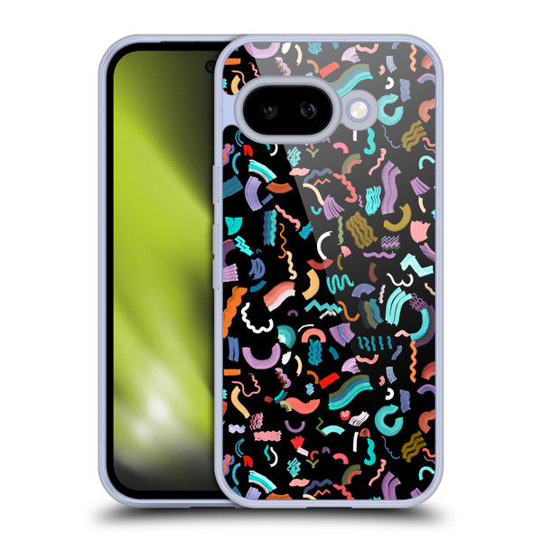 Ninola Patterns Cute Curly Shapes Black Soft Gel Case for Google Pixel 9A