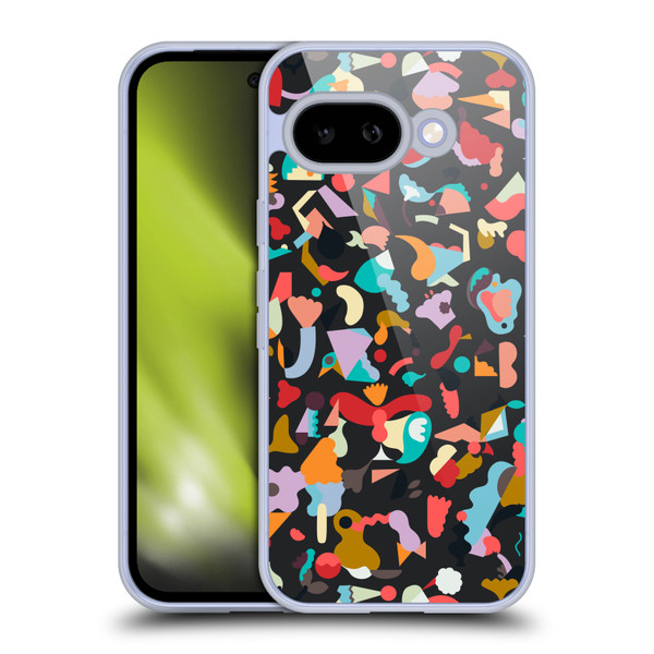 Ninola Patterns Imaginary Geo Animals Black Soft Gel Case for Google Pixel 9A