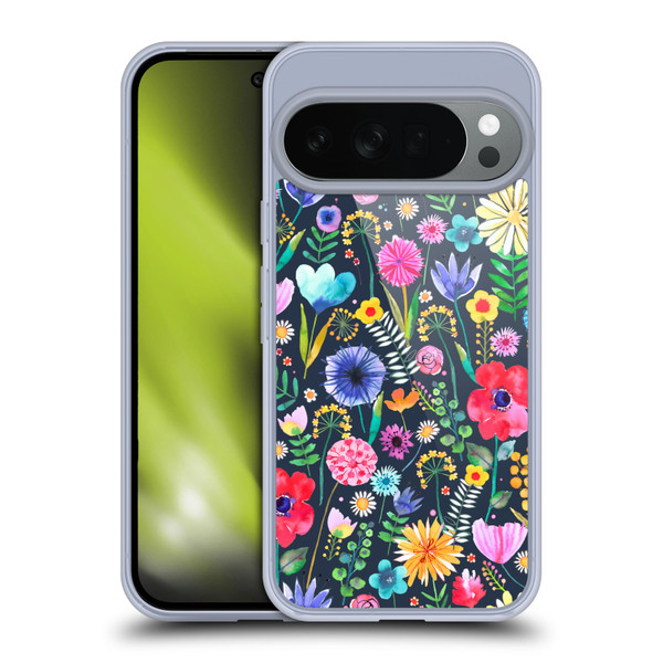Ninola Spring Floral Flowers Spring Garden Navy Soft Gel Case for Google Pixel 10
